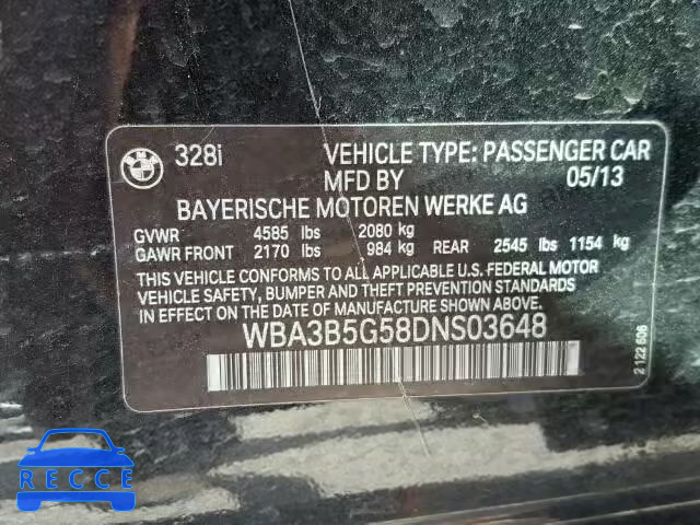 2013 BMW 328 XI SUL WBA3B5G58DNS03648 Bild 9