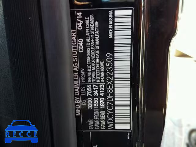 2014 MERCEDES-BENZ G63 AMG WDCYC7DF8EX223509 зображення 9