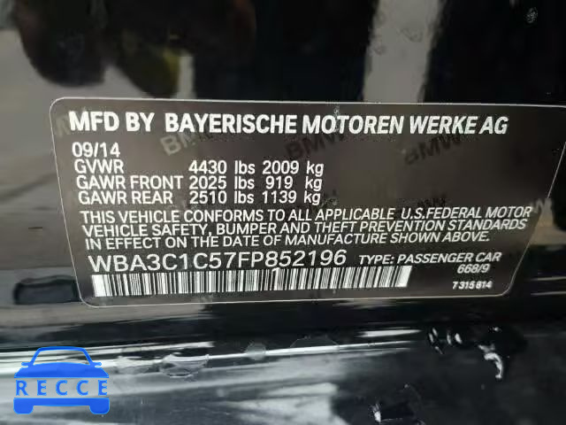 2015 BMW 328 I SULE WBA3C1C57FP852196 image 9