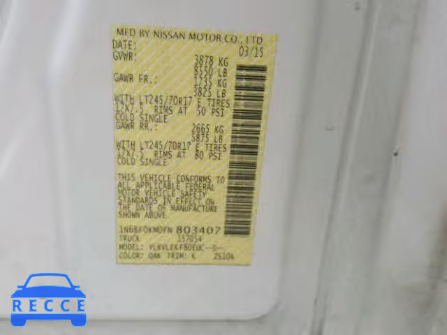 2015 NISSAN NV 1500 1N6BF0KM0FN803407 image 9