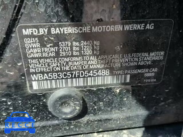 2015 BMW 535 XI WBA5B3C57FD545488 image 9