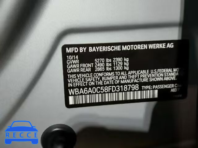 2015 BMW 640 WBA6A0C58FD318798 image 9