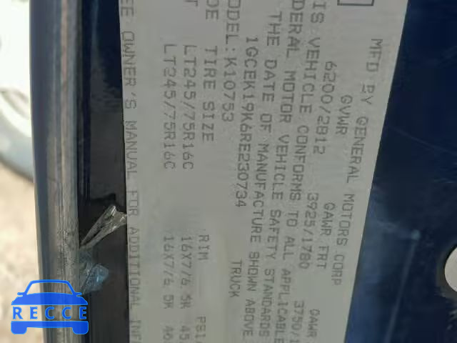 1994 CHEVROLET GMT-400 K1 1GCEK19K6RE230734 image 9