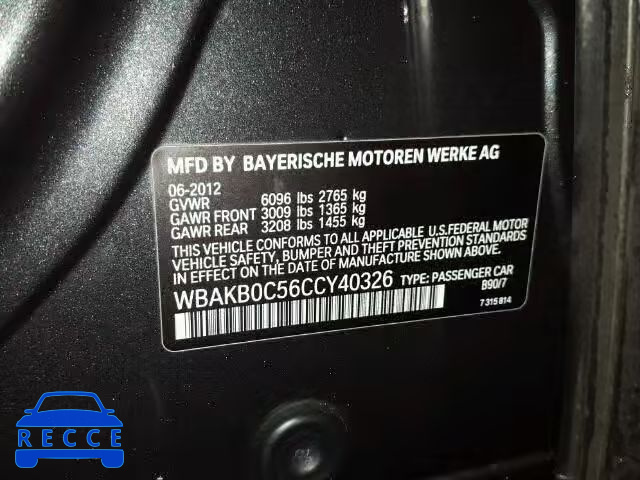 2012 BMW 760 LI WBAKB0C56CCY40326 image 9