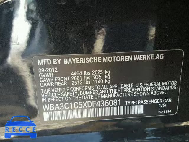 2013 BMW 328 I SULE WBA3C1C5XDF436081 зображення 9