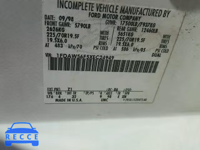 1999 FORD F550 SUPER 1FDAW56F5XEC24949 image 9