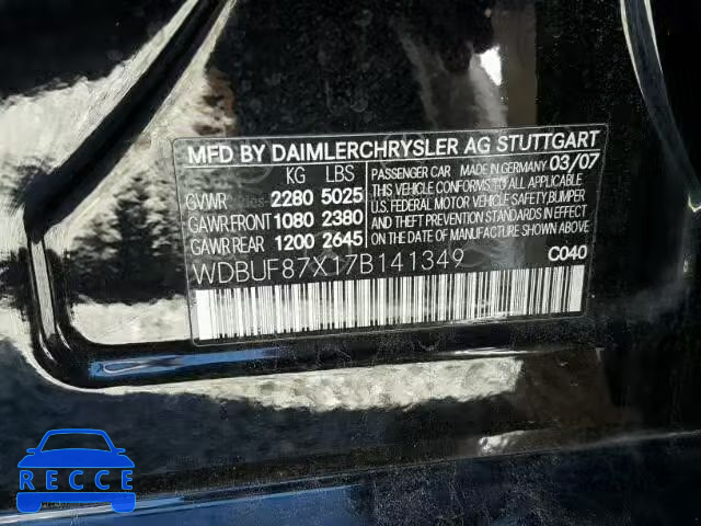 2007 MERCEDES-BENZ E 350 4MAT WDBUF87X17B141349 зображення 9