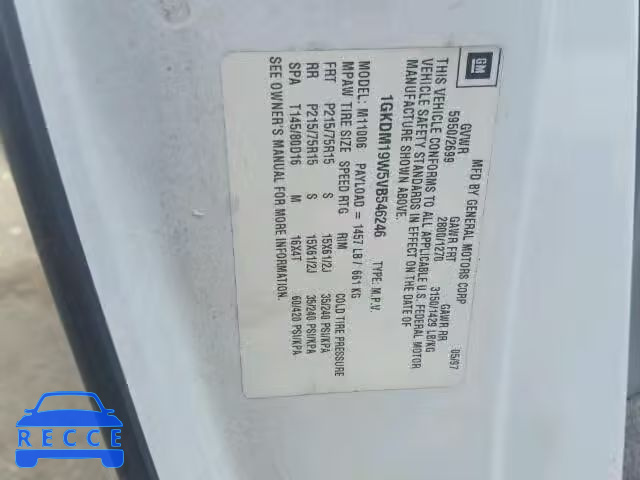 1997 GMC SAFARI XT 1GKDM19W5VB546246 Bild 9