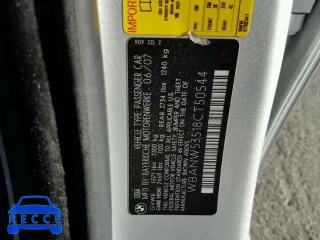 2008 BMW 550 I WBANW53518CT50544 image 9