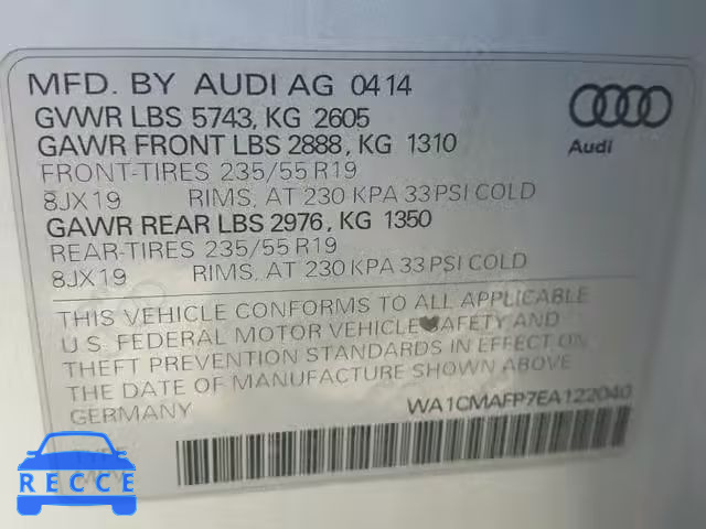 2014 AUDI Q5 TDI WA1CMAFP7EA122040 image 9