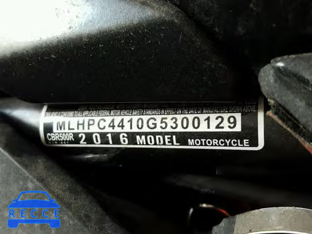 2016 HONDA CBR500 R MLHPC4410G5300129 image 9