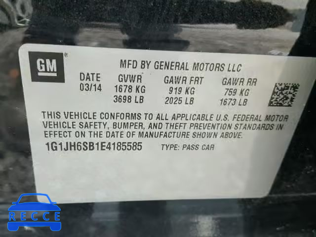 2014 CHEVROLET SONIC RS 1G1JH6SB1E4185585 image 9
