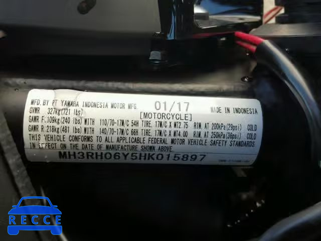 2017 YAMAHA YZFR3 MH3RH06Y5HK015897 image 9