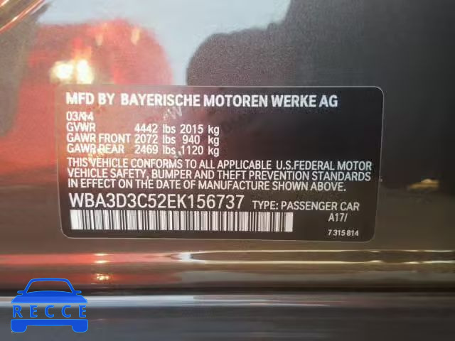 2014 BMW 328 D WBA3D3C52EK156737 зображення 9