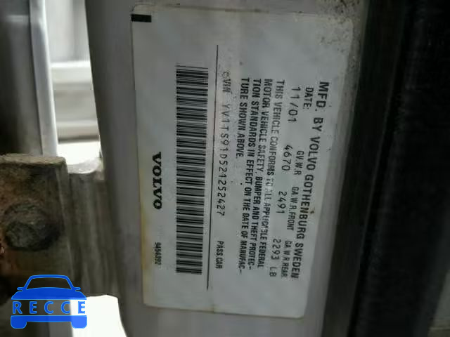 2002 VOLVO S80 T6 TUR YV1TS91D521252427 image 9
