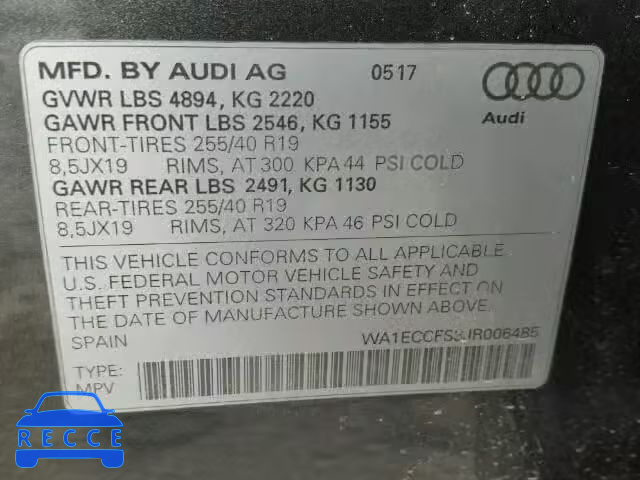 2018 AUDI Q3 PREMIUM WA1ECCFS3JR006485 image 9