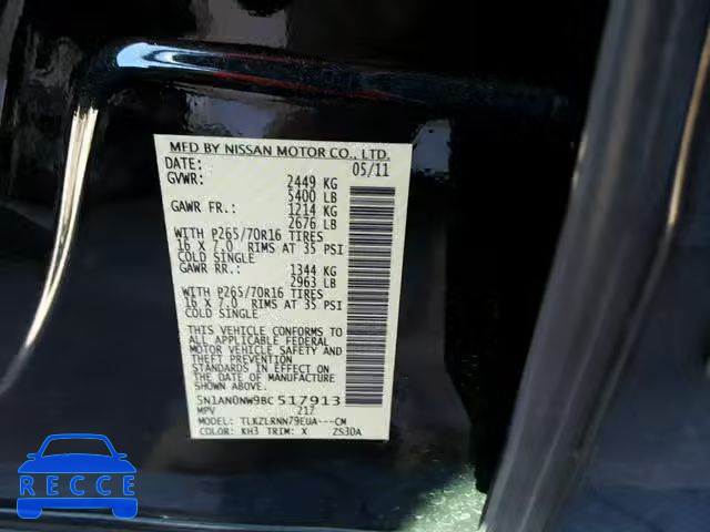 2011 NISSAN XTERRA OFF 5N1AN0NW9BC517913 image 9
