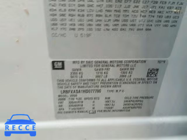 2017 BUICK ENVISION P LRBFXASA1HD077786 image 8