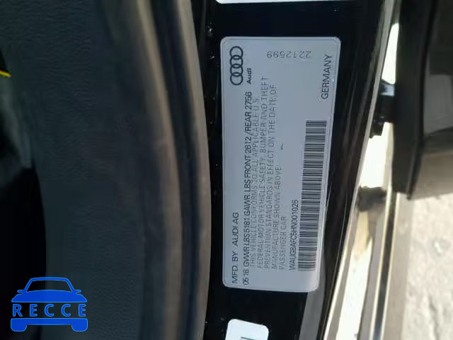 2017 AUDI A6 PREMIUM WAUG8AFC5HN001025 image 9