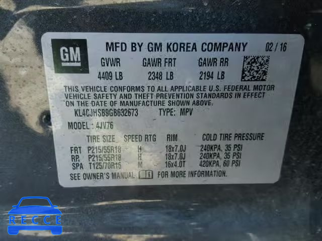 2016 BUICK ENCORE PRE KL4CJHSB9GB632673 image 9