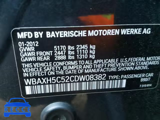 2012 BMW 528 XI WBAXH5C52CDW08382 image 9