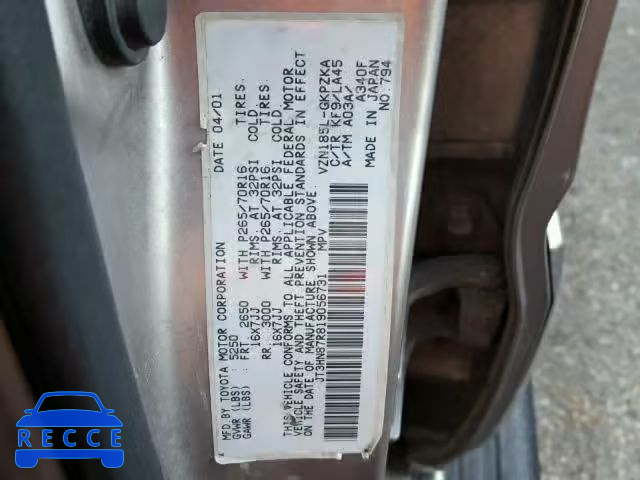 2001 TOYOTA 4RUNNER LI JT3HN87R819056731 Bild 9