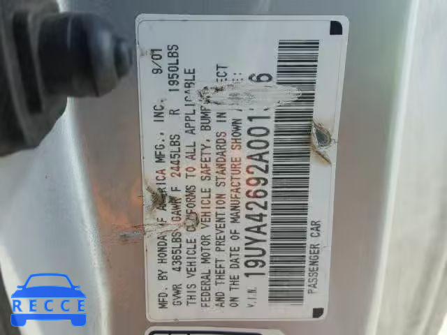 2002 ACURA 3.2CL TYPE 19UYA42692A001316 image 9