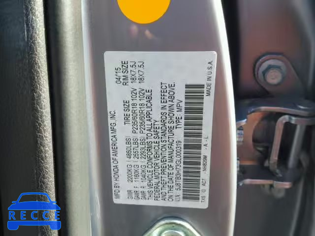 2016 ACURA RDX ADVANC 5J8TB3H73GL000319 image 9