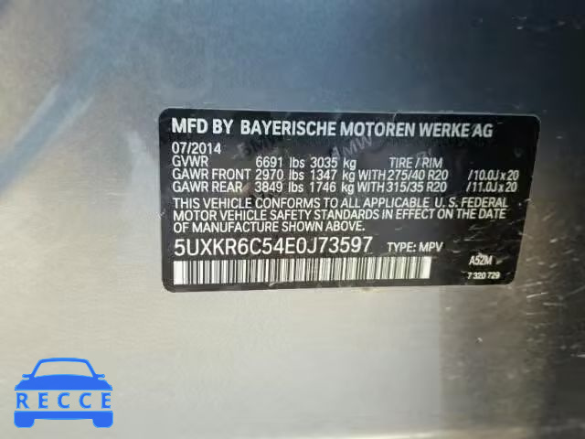 2014 BMW X5 XDRIVE5 5UXKR6C54E0J73597 image 9