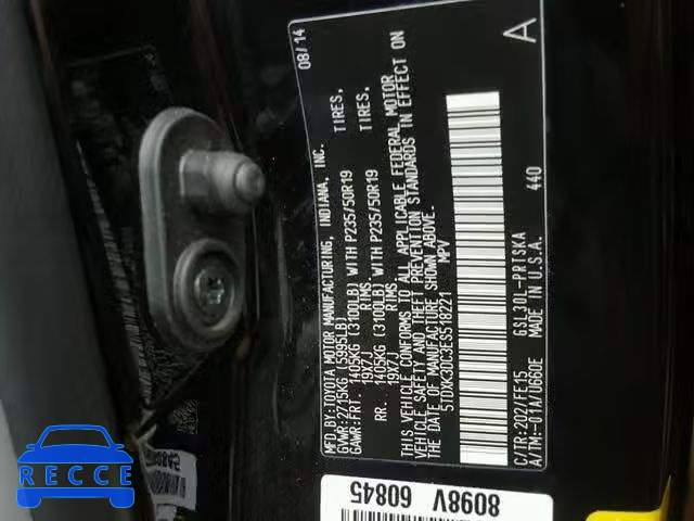 2014 TOYOTA SIENNA SPORT 5TDXK3DC3ES518221 image 9