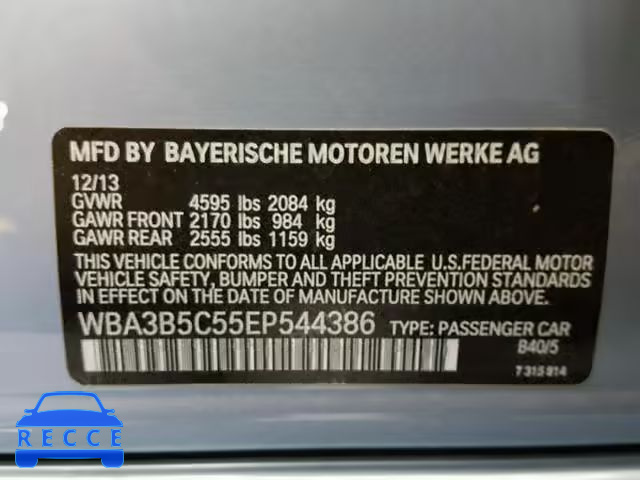 2014 BMW 328 XI SUL WBA3B5C55EP544386 зображення 9
