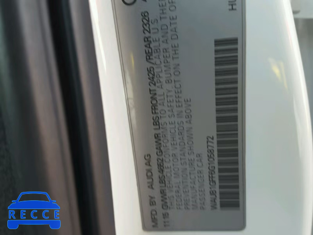 2016 AUDI S3 PREMIUM WAUB1GFF6G1058772 image 9