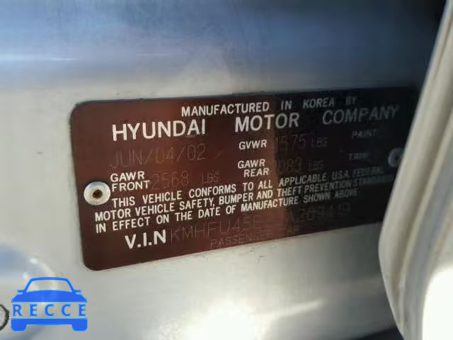 2002 HYUNDAI XG 350 KMHFU45E22A209419 image 9