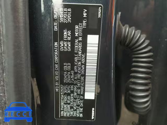 2010 VOLVO XC90 3.2 YV4982CY9A1535057 зображення 9