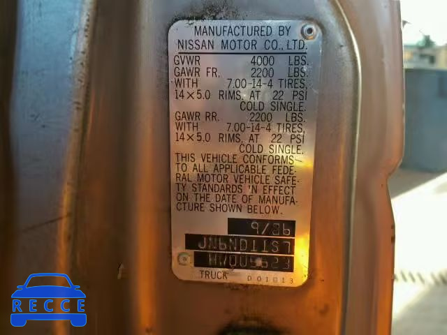 1987 NISSAN D21 SHORT JN6ND11S7HW005623 зображення 9