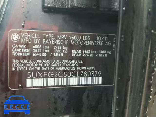 2012 BMW X6 XDRIVE3 5UXFG2C50CL780379 image 9