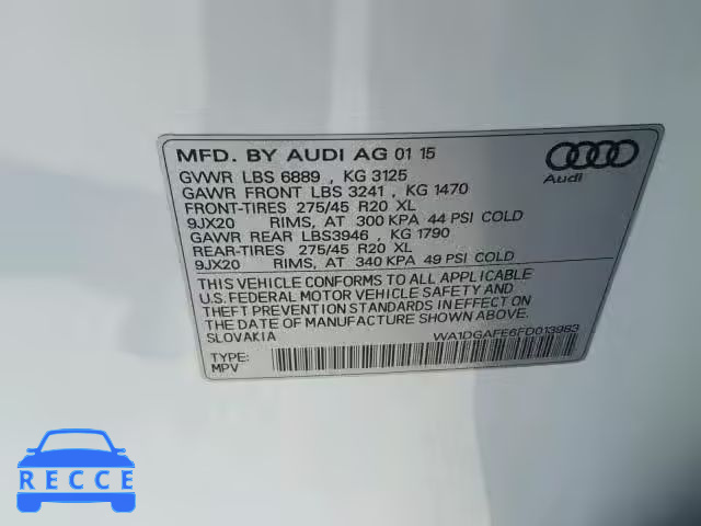 2015 AUDI Q7 PRESTIG WA1DGAFE6FD013983 image 9