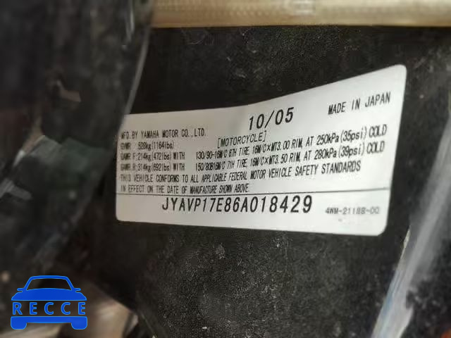 2006 YAMAHA XV1700 A JYAVP17E86A018429 image 9