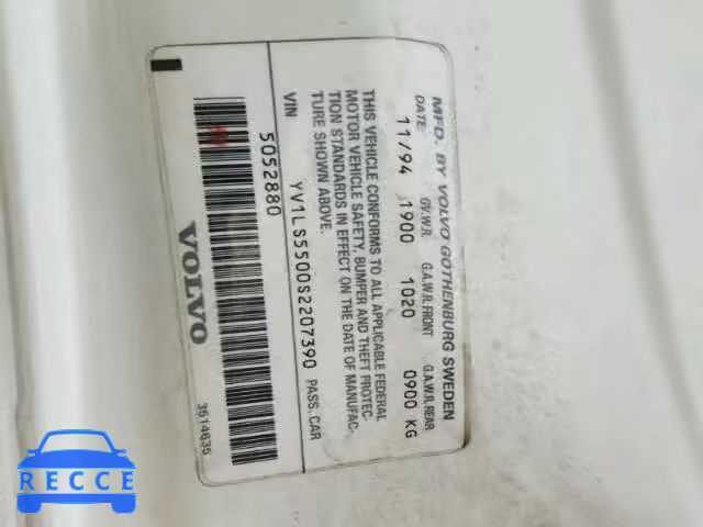 1995 VOLVO 850 BASE YV1LS5500S2207390 зображення 9