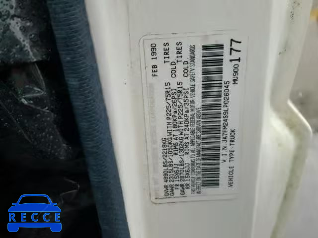1990 MITSUBISHI MIGHTY MAX JA7FM24S9LP026045 image 9