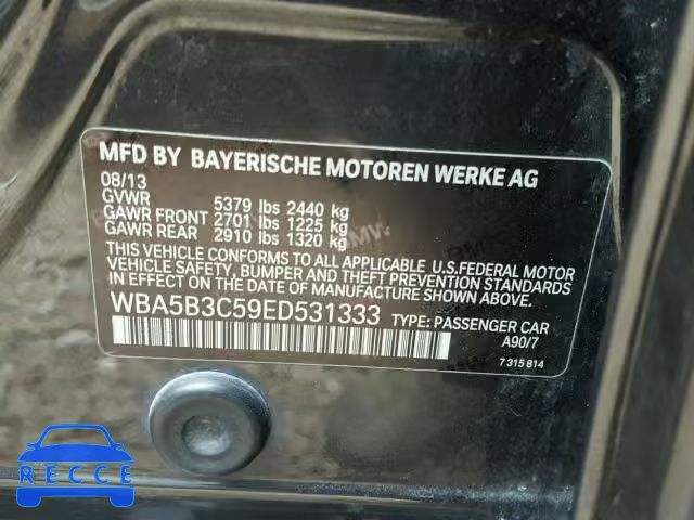 2014 BMW 535 XI WBA5B3C59ED531333 image 9