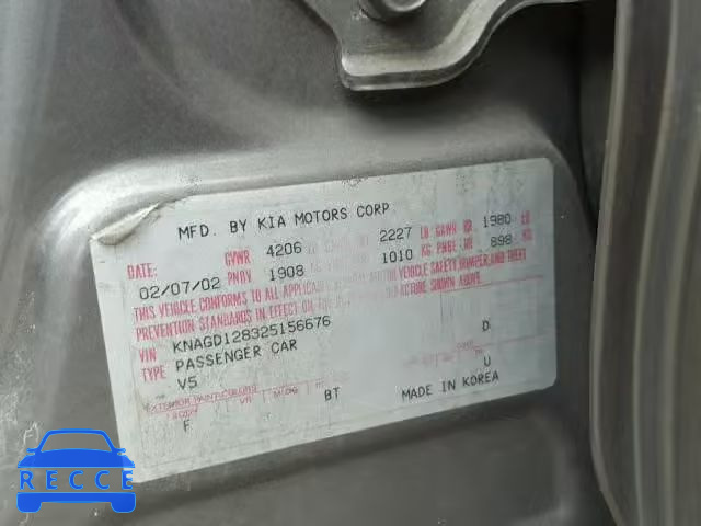 2002 KIA OPTIMA MAG KNAGD128325156676 image 9