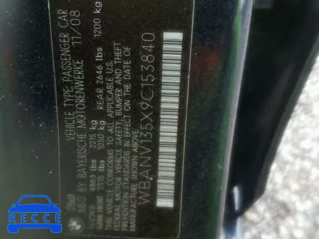 2009 BMW 528 XI WBANV135X9C153840 image 9