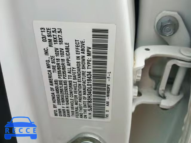 2013 ACURA RDX BASE 5J8TB3H34DL018434 image 9