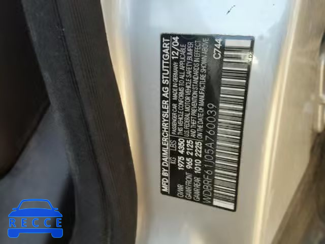 2005 MERCEDES-BENZ C 240 WDBRF61J05A760039 image 9