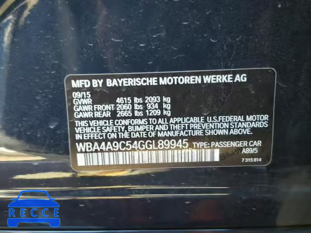 2016 BMW 428 I WBA4A9C54GGL89945 зображення 9