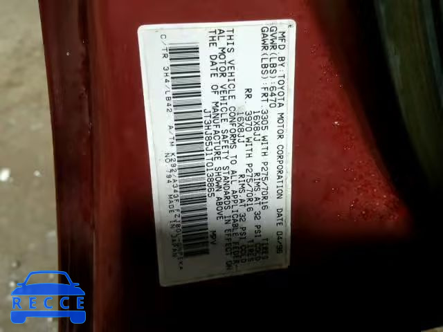 1996 TOYOTA LAND CRUIS JT3HJ85J1T0138865 image 9