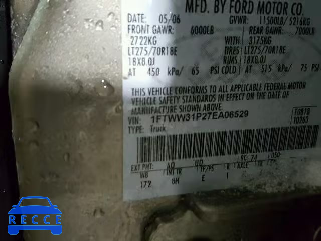 2007 FORD F350 SRW S 1FTWW31P27EA06529 image 9
