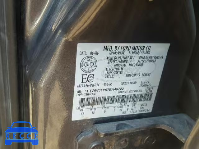 2007 FORD F350 SRW S 1FTWW31P97EA46722 image 9