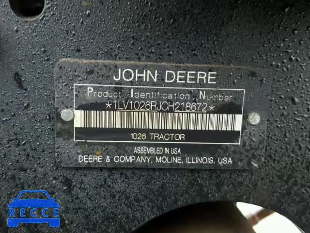 2012 JOHN DEERE TRAC 1LV1026RJCH218672 зображення 9